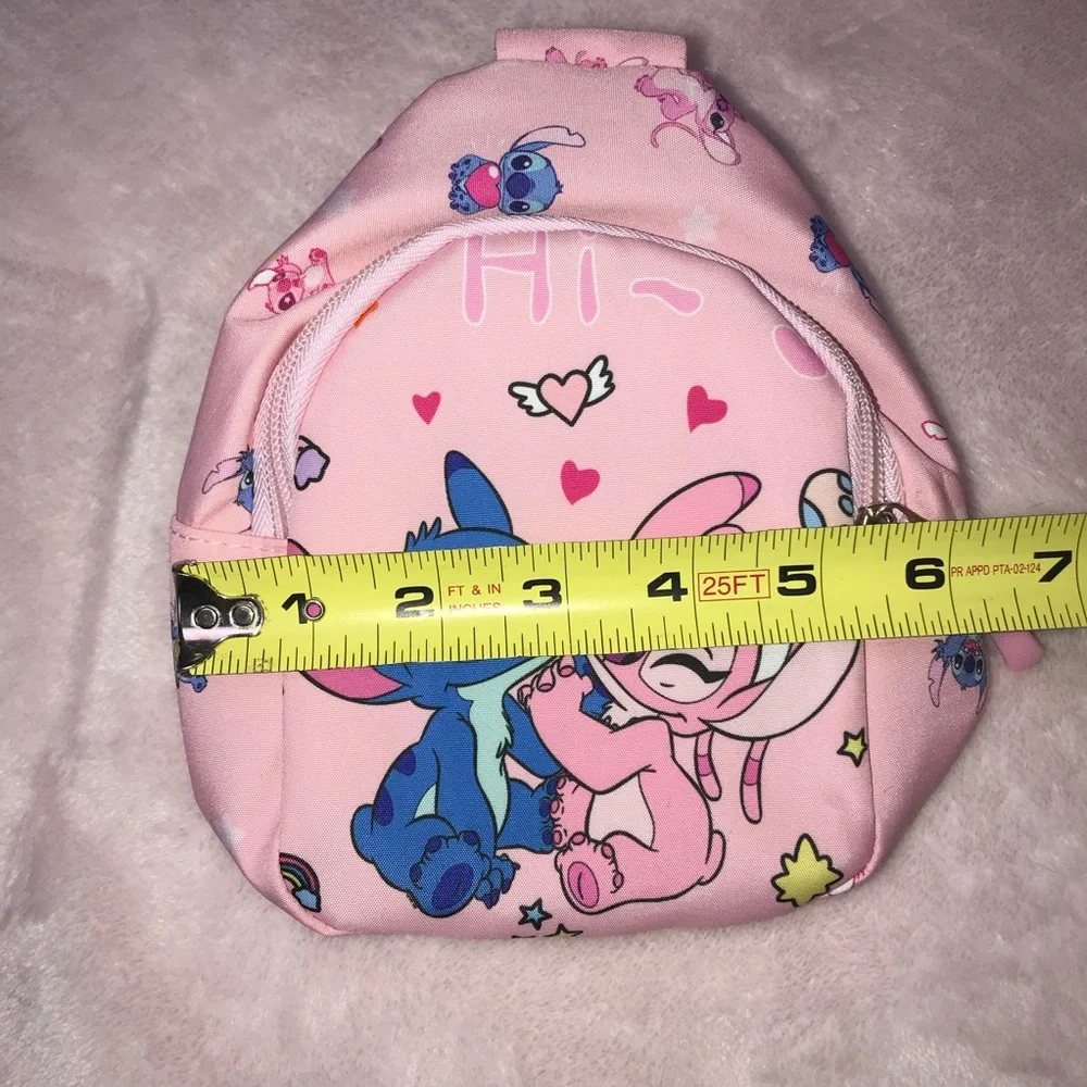 Stitch & Angela Heart Pink Small Sling Bag Backpack New without Tags - Picture 13 of 13